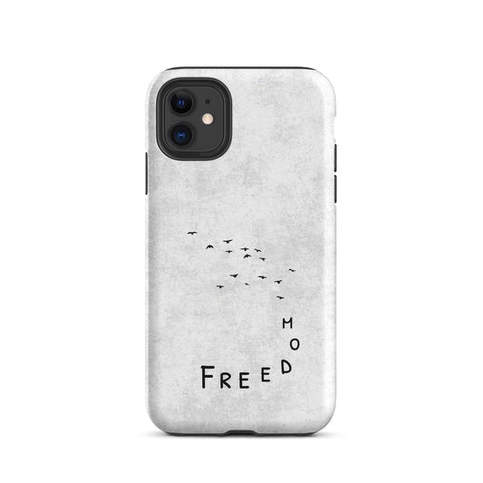 Freedom iPhone case with minimalist text design by Amaannat
